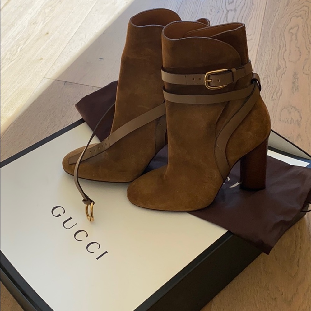 Gucci ‘Abigail’ Suede Ankle-strap Boot